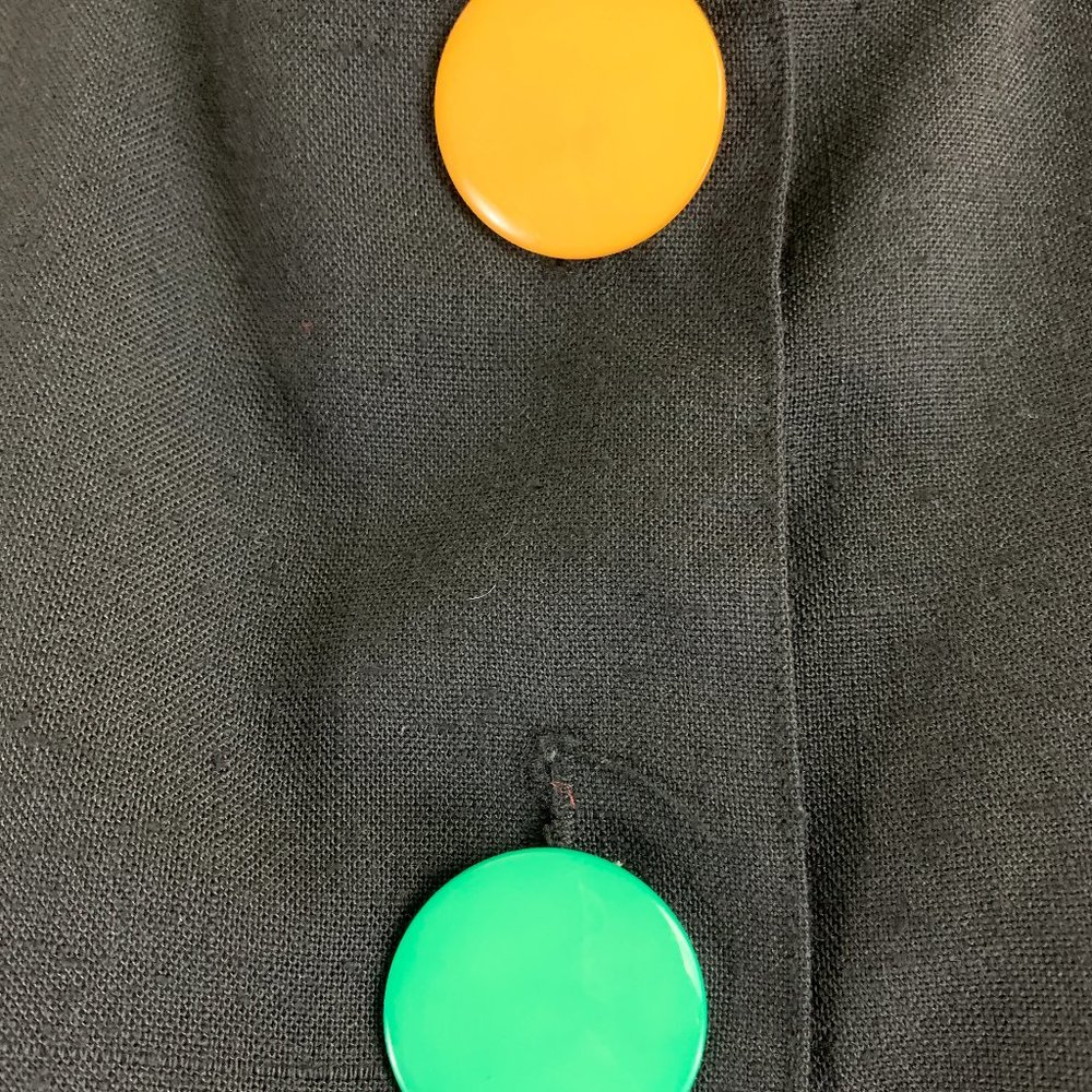 80s David Mitchell Colorful Big Button Sheath Dress - Picture 6 of 15